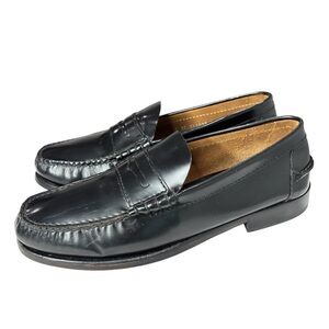 Florsheim Black Leather Berkley Mens Penny Loafers Dress Shoes 8 Made in INDIA